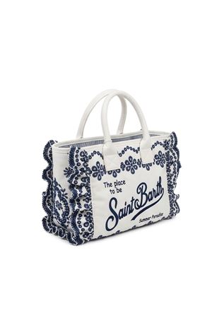 Colette bag in white and blue broderie anglaise SAINT BARTH KIDS | COL002702534L